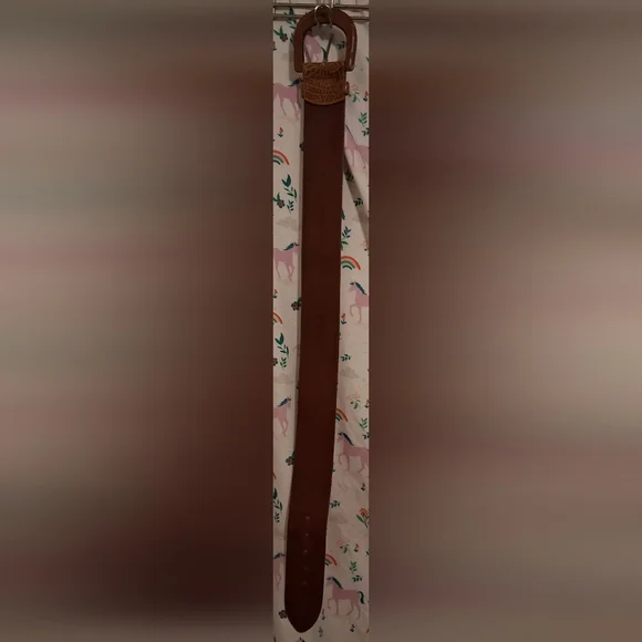 EUC Vintage Tan American Alligator Italian Made Wide Casual Everyday Belt 32in - Picture 5 of 7